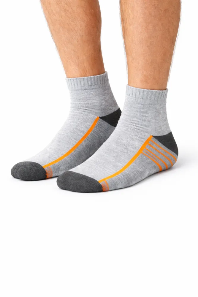 Unisex Ankle Socks Grey Orange