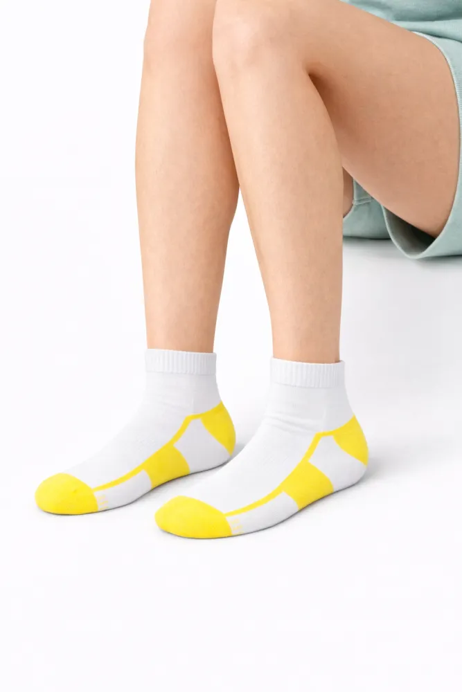 Unisex Ankle Socks White Yellow