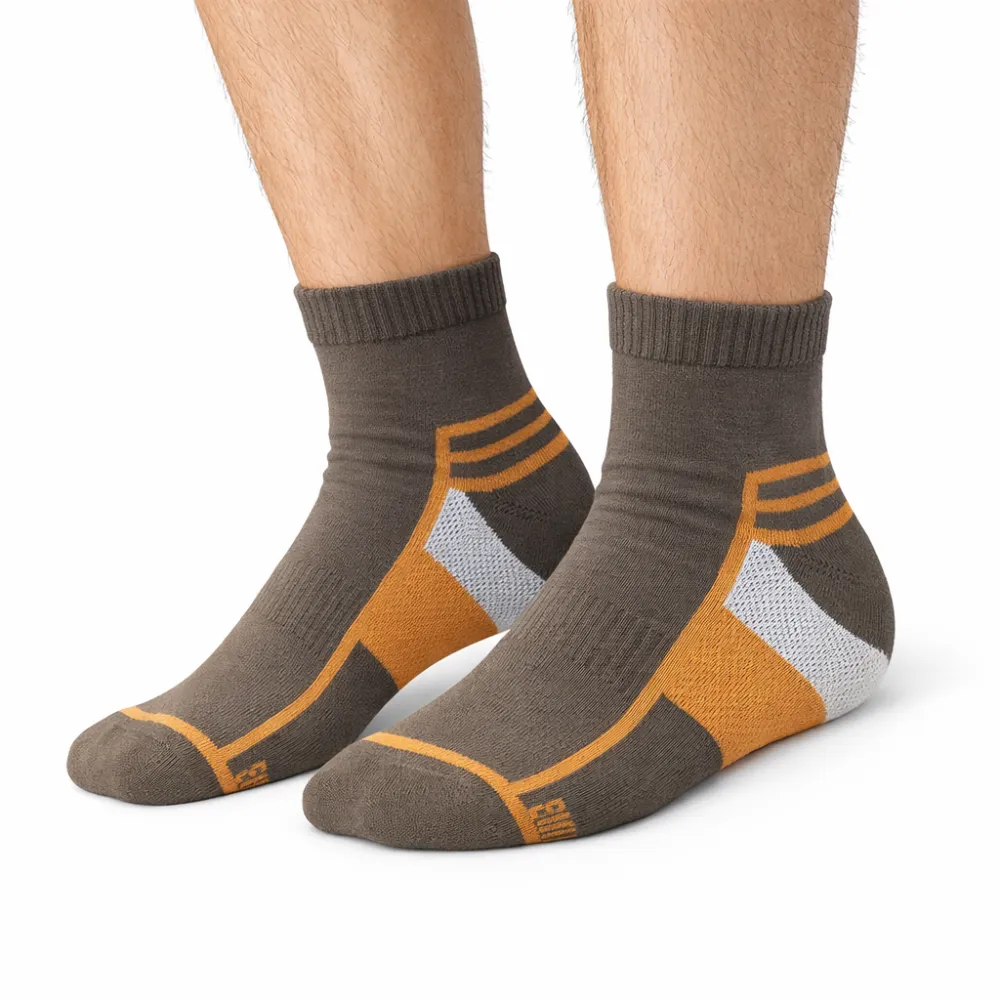 Unisex Ankle Socks Brown Orange